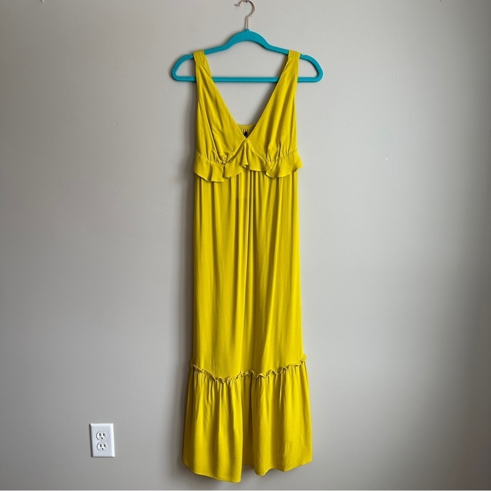 NWT Who What Wear Yellow Tiered Maxi Dress XS